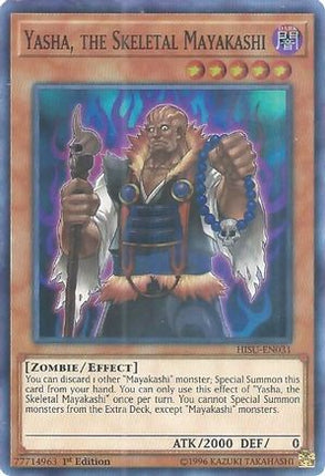 Yasha, the Skeletal Mayakashi (Super Rare) [HISU-EN031] 1st Edition