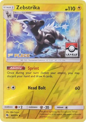 Zebstrika - 82/214 (League Challenge) [1st Place] [League & Championship Cards] Reverse Holofoil