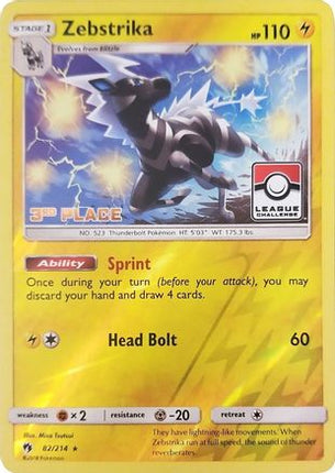 Zebstrika - 82/214 (League Challenge) [3rd Place] [League & Championship Cards] Reverse Holofoil