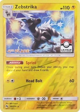 Zebstrika - 82/214 (League Challenge) [4th Place] [League & Championship Cards] Reverse Holofoil