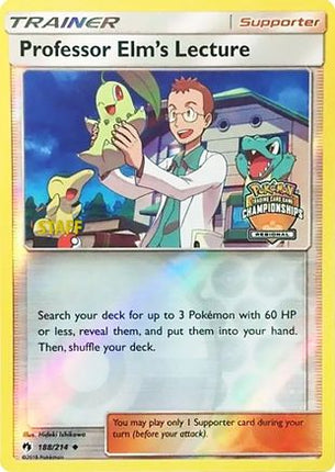 Professor Elm's Lecture - 188/214 (Regional Championships) [Staff] [League & Championship Cards] Reverse Holofoil