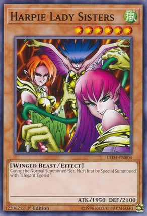 Harpie Lady Sisters (Common / Short Print) [LED4-EN006] 1st Edition