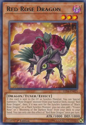 Red Rose Dragon (Rare) [LED4-EN025] 1st Edition