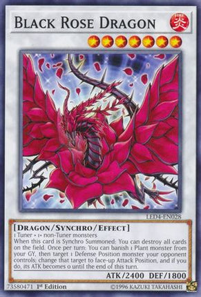 Black Rose Dragon (Common / Short Print) [LED4-EN028] 1st Edition