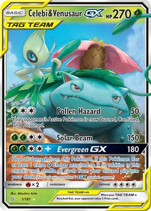 Celebi & Venusaur GX - 1/181 [SM - Team Up] Holofoil