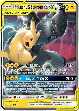 Pikachu & Zekrom GX - 33/181 [SM - Team Up] Holofoil