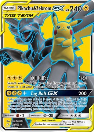 Pikachu & Zekrom GX (Full Art) - 162/181 [SM - Team Up] Holofoil