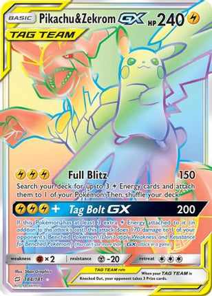 Pikachu & Zekrom GX (Secret) - 184/null [SM - Team Up] Holofoil