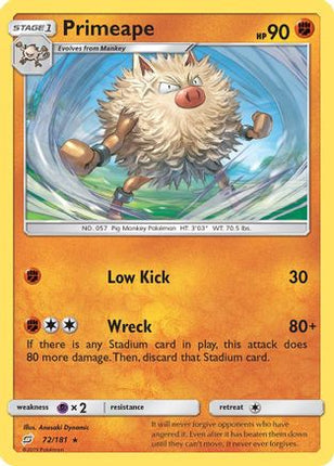 Primeape - 72/181 [SM - Team Up] Reverse Holofoil