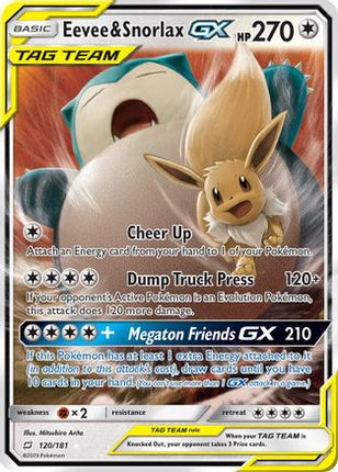 Eevee & Snorlax GX - 120/181 [SM - Team Up] Holofoil