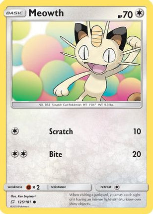 Meowth - 125/181 [SM - Team Up] Reverse Holofoil