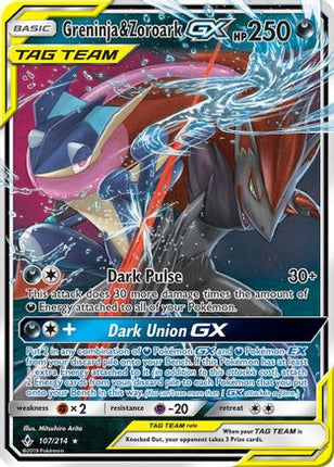 Greninja & Zoroark GX - 107/214 [SM - Unbroken Bonds] Holofoil