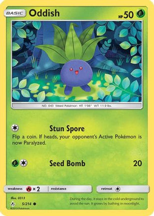 Oddish (5) - 5/214 [SM - Unbroken Bonds] Reverse Holofoil