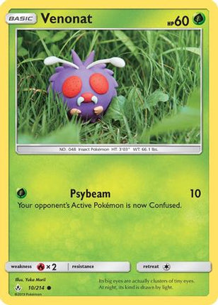 Venonat (10) - 10/214 [SM - Unbroken Bonds] Reverse Holofoil
