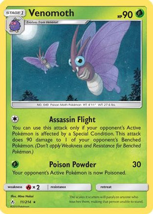 Venomoth - 11/null [SM - Unbroken Bonds] Reverse Holofoil