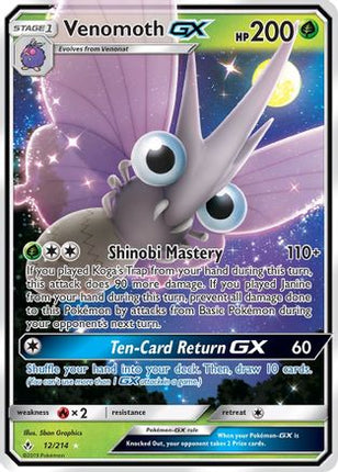Venomoth GX - 12/214 [SM - Unbroken Bonds] Holofoil