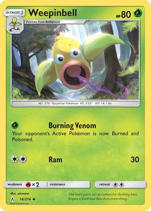 Weepinbell - 14/214 [SM - Unbroken Bonds] Reverse Holofoil