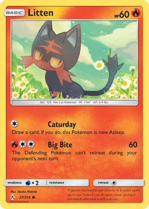 Litten (27) - 27/214 [SM - Unbroken Bonds] Reverse Holofoil
