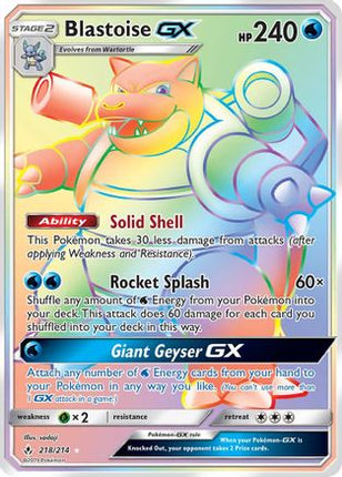 Blastoise GX (Secret) - 218/null [SM - Unbroken Bonds] Holofoil