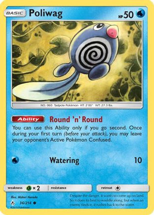 Poliwag (36) - 36/214 [SM - Unbroken Bonds] Reverse Holofoil