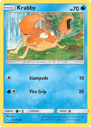 Krabby - 46/214 [SM - Unbroken Bonds] Reverse Holofoil