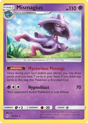 Mismagius - 78/214 [SM - Unbroken Bonds] Reverse Holofoil