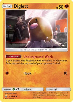Diglett - 85/214 [SM - Unbroken Bonds] Reverse Holofoil