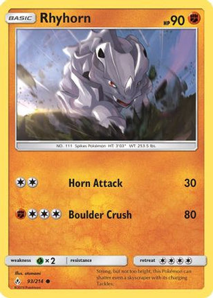 Rhyhorn (93) - 93/214 [SM - Unbroken Bonds] Reverse Holofoil