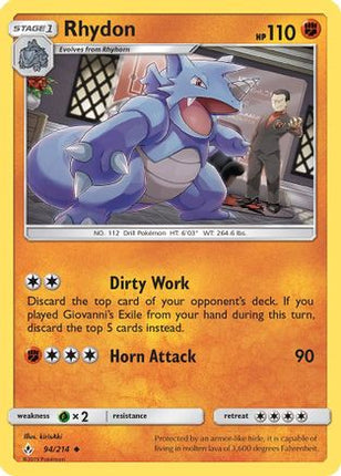 Rhydon - 94/214 [SM - Unbroken Bonds]