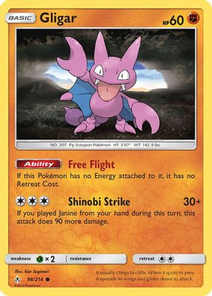 Gligar - 98/214 [SM - Unbroken Bonds] Reverse Holofoil