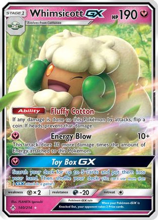 Whimsicott GX - 140/214 [SM - Unbroken Bonds] Holofoil