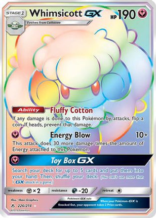 Whimsicott GX (Secret) - 226/null [SM - Unbroken Bonds] Holofoil