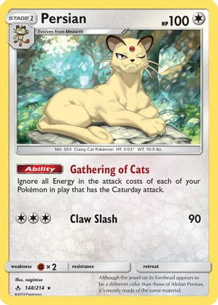Persian - 148/null [SM - Unbroken Bonds] Reverse Holofoil