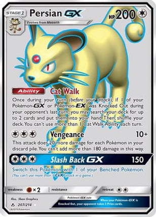 Persian GX (Full Art) - 207/214 [SM - Unbroken Bonds] Holofoil