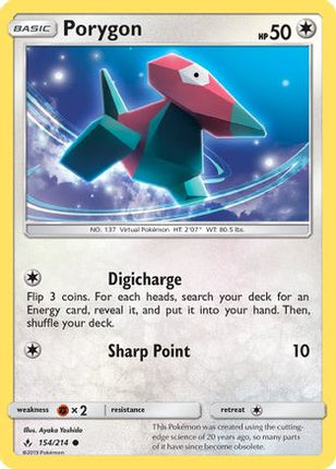 Porygon (154) - 154/214 [SM - Unbroken Bonds] Reverse Holofoil