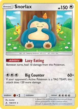 Snorlax - 158/214 [SM - Unbroken Bonds] Holofoil