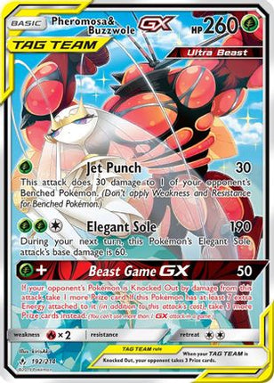 Pheromosa & Buzzwole GX (192) (Alternate Full Art) - 192/null [SM - Unbroken Bonds] Holofoil