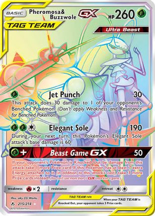 Pheromosa & Buzzwole GX (Secret) - 215/null [SM - Unbroken Bonds] Holofoil