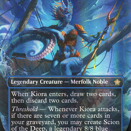 Kiora, the Rising Tide (Borderless) [Foundations] Mana Foil