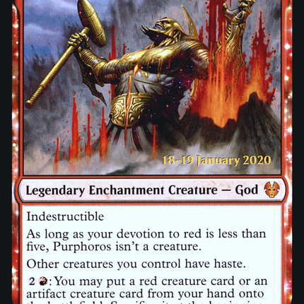 Purphoros, Bronze-Blooded [Theros Beyond Death Promos] Prerelease Foil