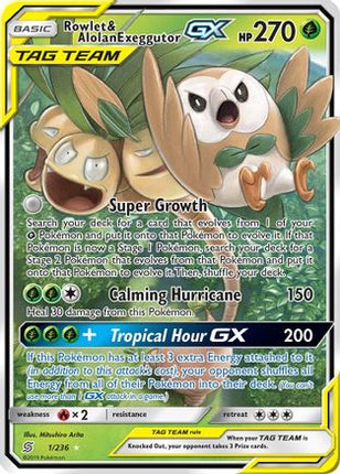 Rowlet & Alolan Exeggutor GX - 1/236 [SM - Unified Minds] Holofoil