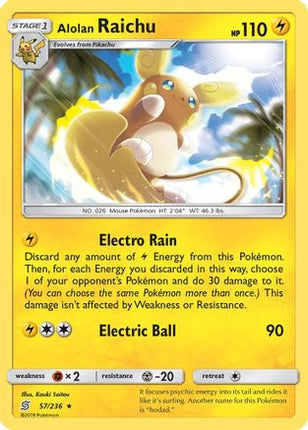 Alolan Raichu - 57/236 [SM - Unified Minds] Reverse Holofoil