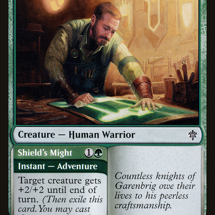 Garenbrig Carver // Shield's Might [Throne of Eldraine]