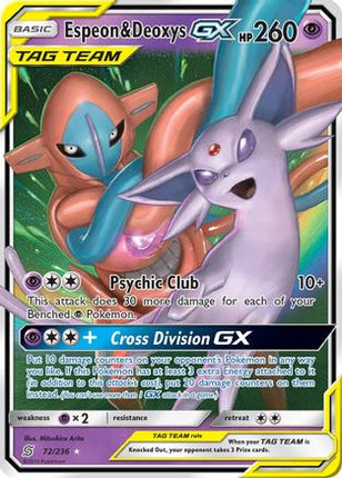 Espeon & Deoxys GX - 72/236 [SM - Unified Minds] Holofoil