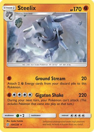 Steelix - 104/236 [SM - Unified Minds] Reverse Holofoil