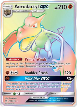 Aerodactyl GX (Secret) - 244/null [SM - Unified Minds] Holofoil