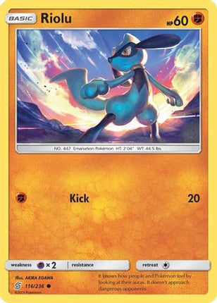 Riolu (116) - 116/236 [SM - Unified Minds] Reverse Holofoil