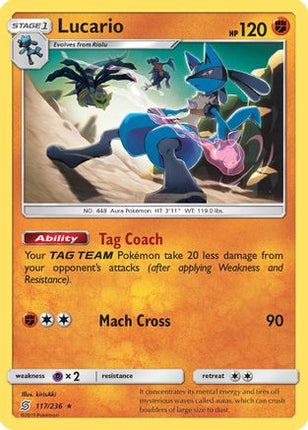 Lucario - 117/236 [SM - Unified Minds] Reverse Holofoil
