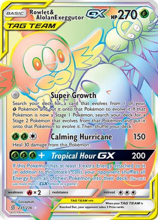 Rowlet & Alolan Exeggutor GX (Secret) - 237/null [SM - Unified Minds] Holofoil