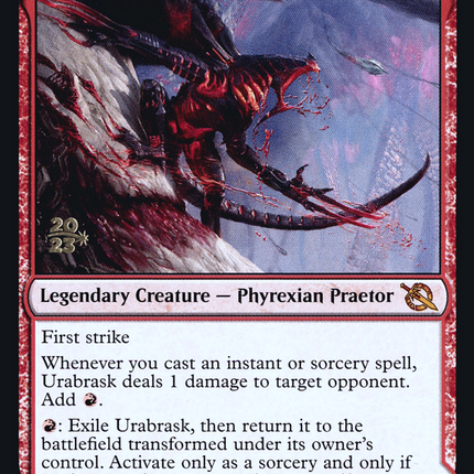 Urabrask // The Great Work [March of the Machine Promos] Prerelease Foil